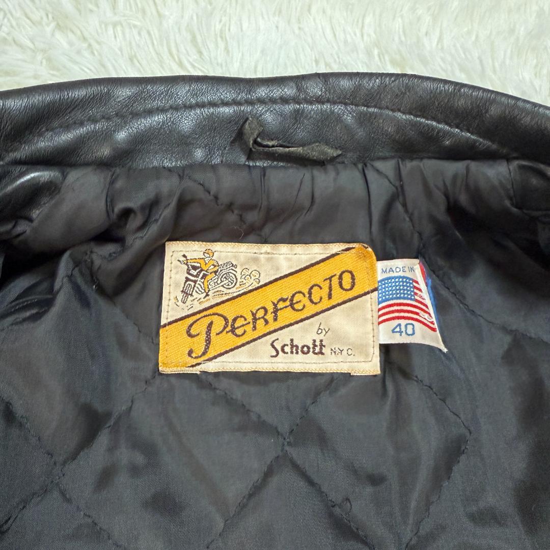 名作✨米国製40✨Schott ダブル ライダースジャケット 618 黒 XL