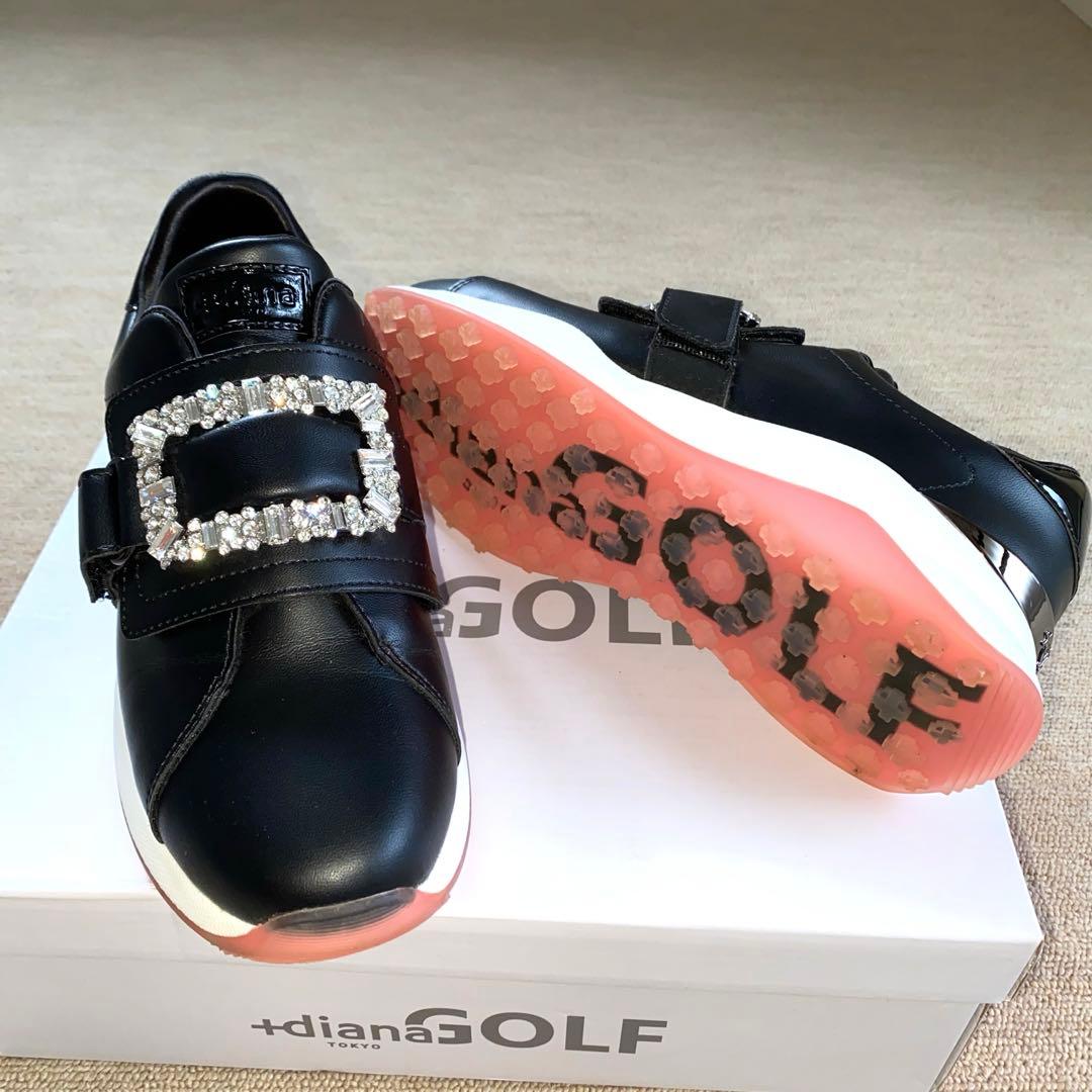 ＋dianaGOLF Diana ゴルフシューズ　黒　23.5 美品