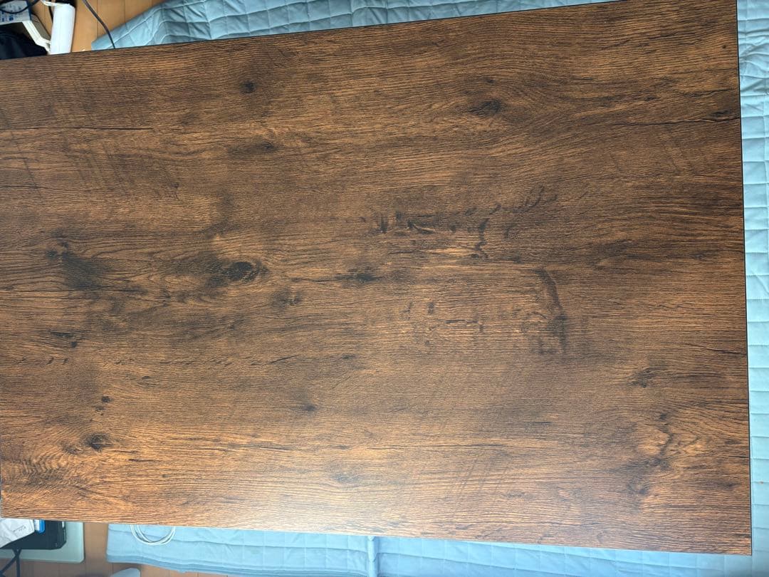 リコメン堂　昇降式テーブル　ダークブラウン 折りたたみ式　90×60 引取り限定