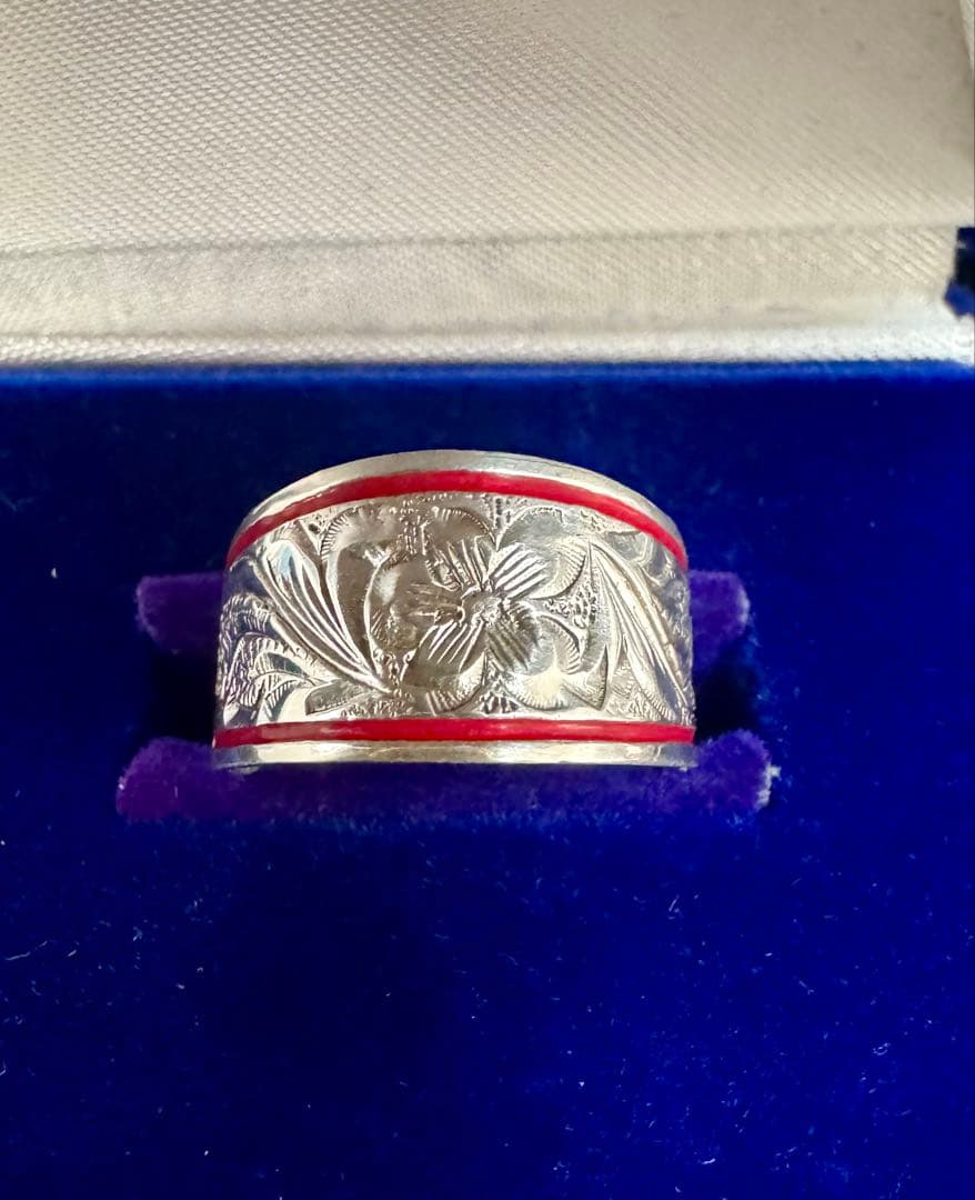 ハワイアンジュエリー　リング　14K ホワイトゴールド　13.5号