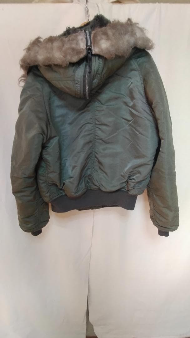 ビンテージ80年代アルファ軍物空軍N-2BナイロンフライトJKT緑IDEAL L