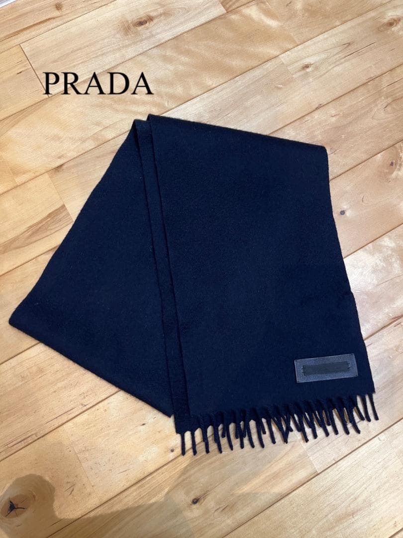 プラダ　カシミヤ　ネイビー　メンズマフラー