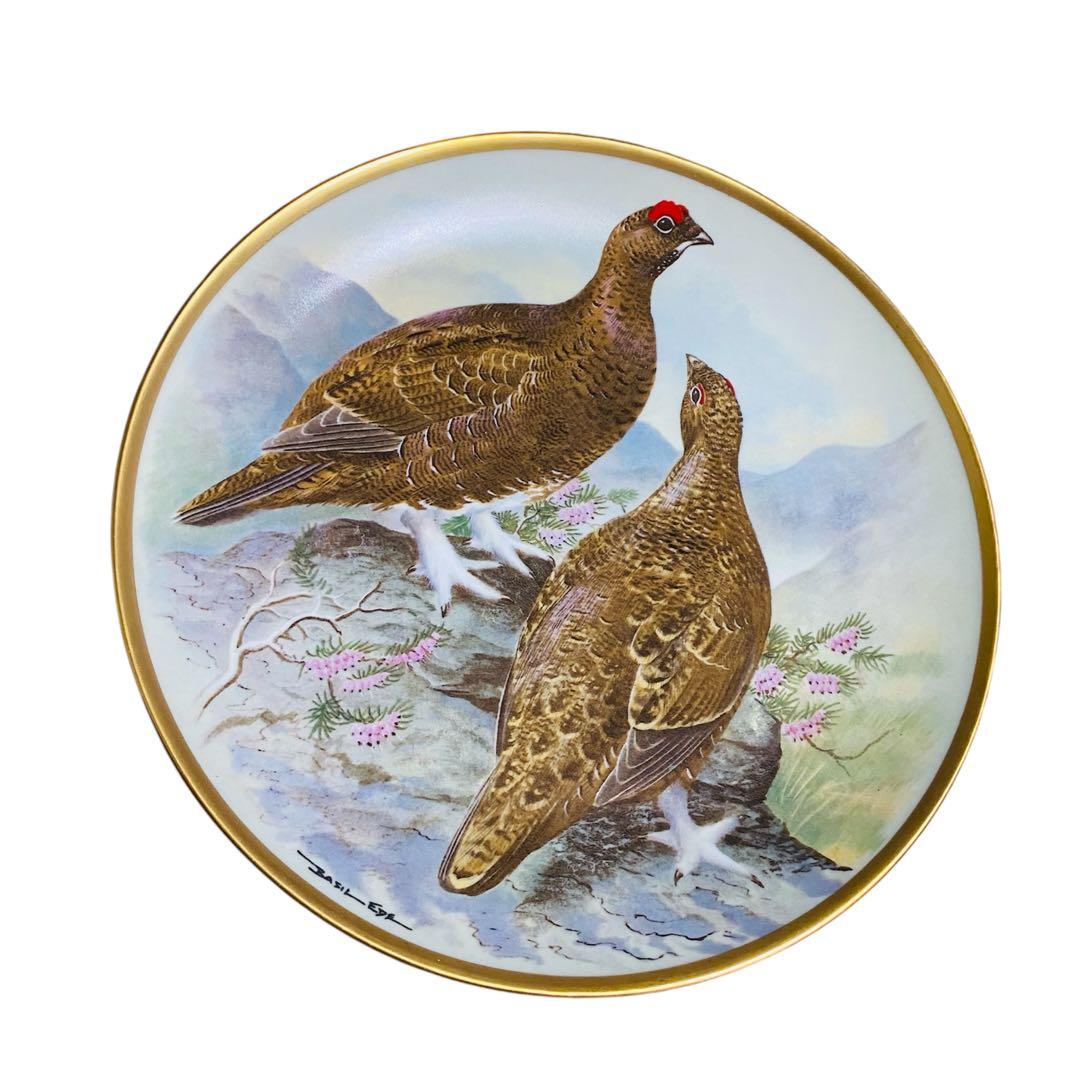 野鳥絵皿　フランス　リモージュ　フランクリンポーセリン　12枚