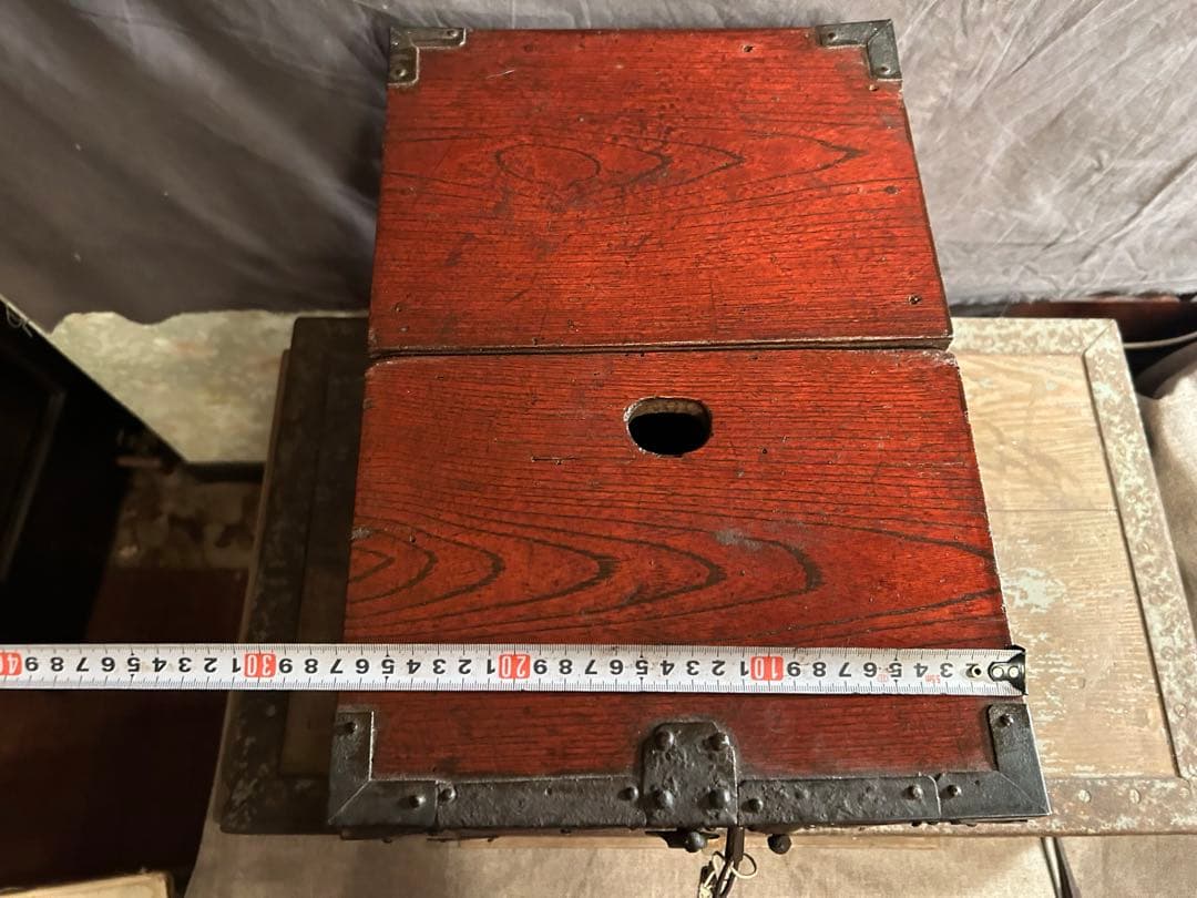 ◉【送料無料】デッドストック からくり銭箱 古民具 骨董