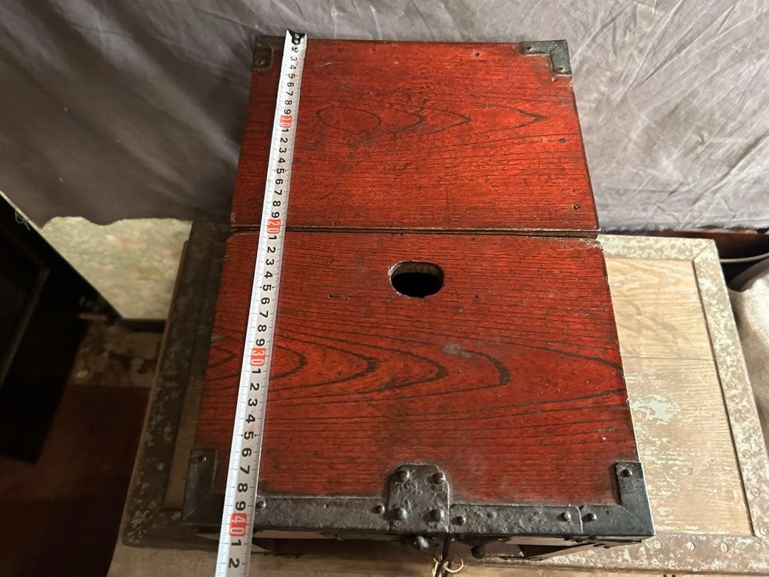 ◉【送料無料】デッドストック からくり銭箱 古民具 骨董