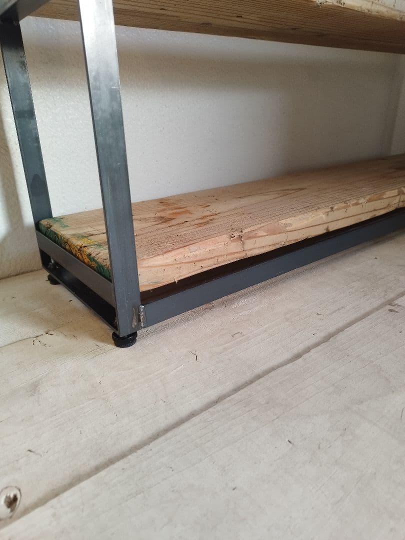 オープンシェルフ　アイアンシェルフ　アイアン家具　靴棚　什器　古材