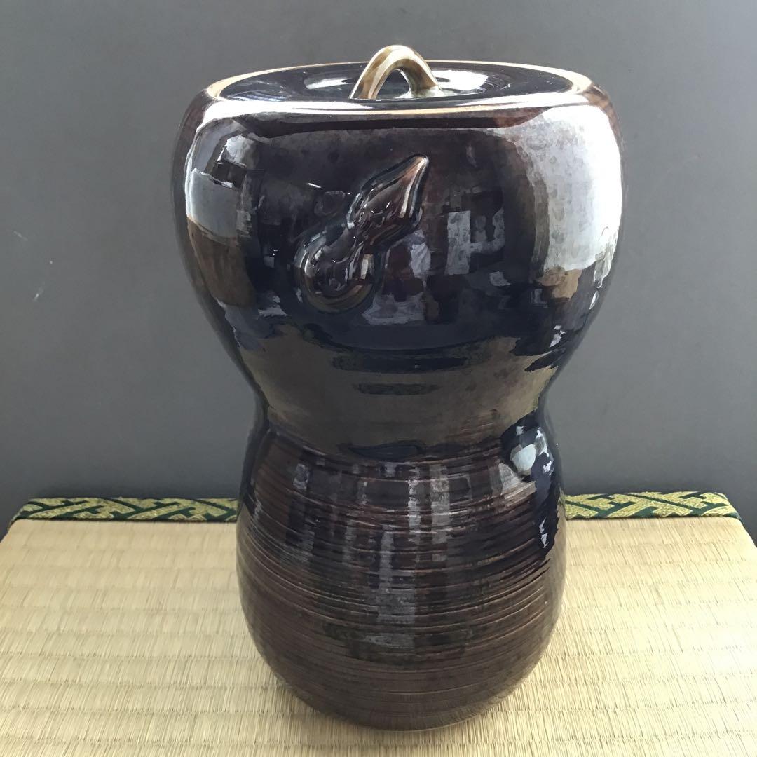 茶道具　水指　簞瓢水指　翠峯作　共箱　S689MS