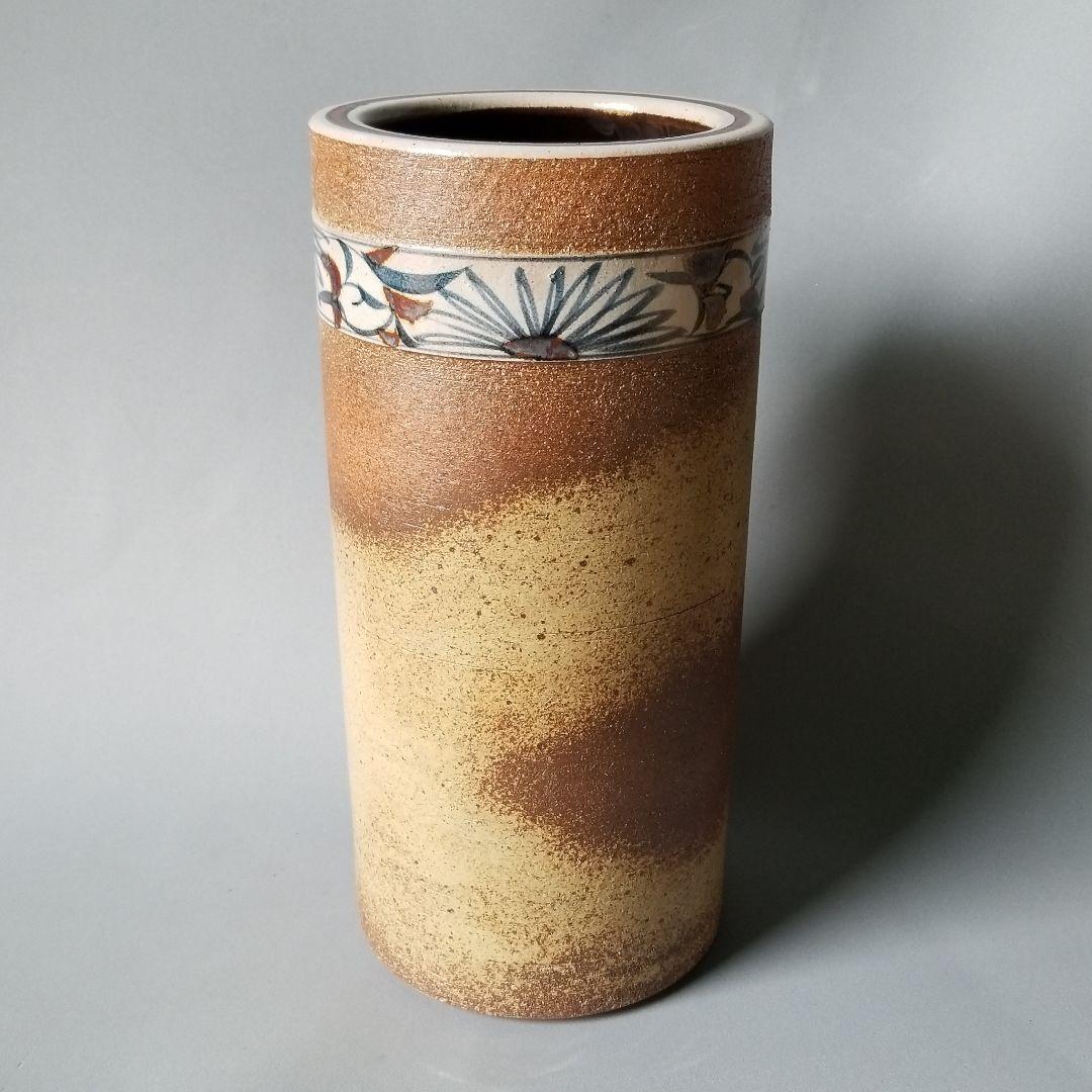 信楽焼傘立て  花絵 高さ４７cm