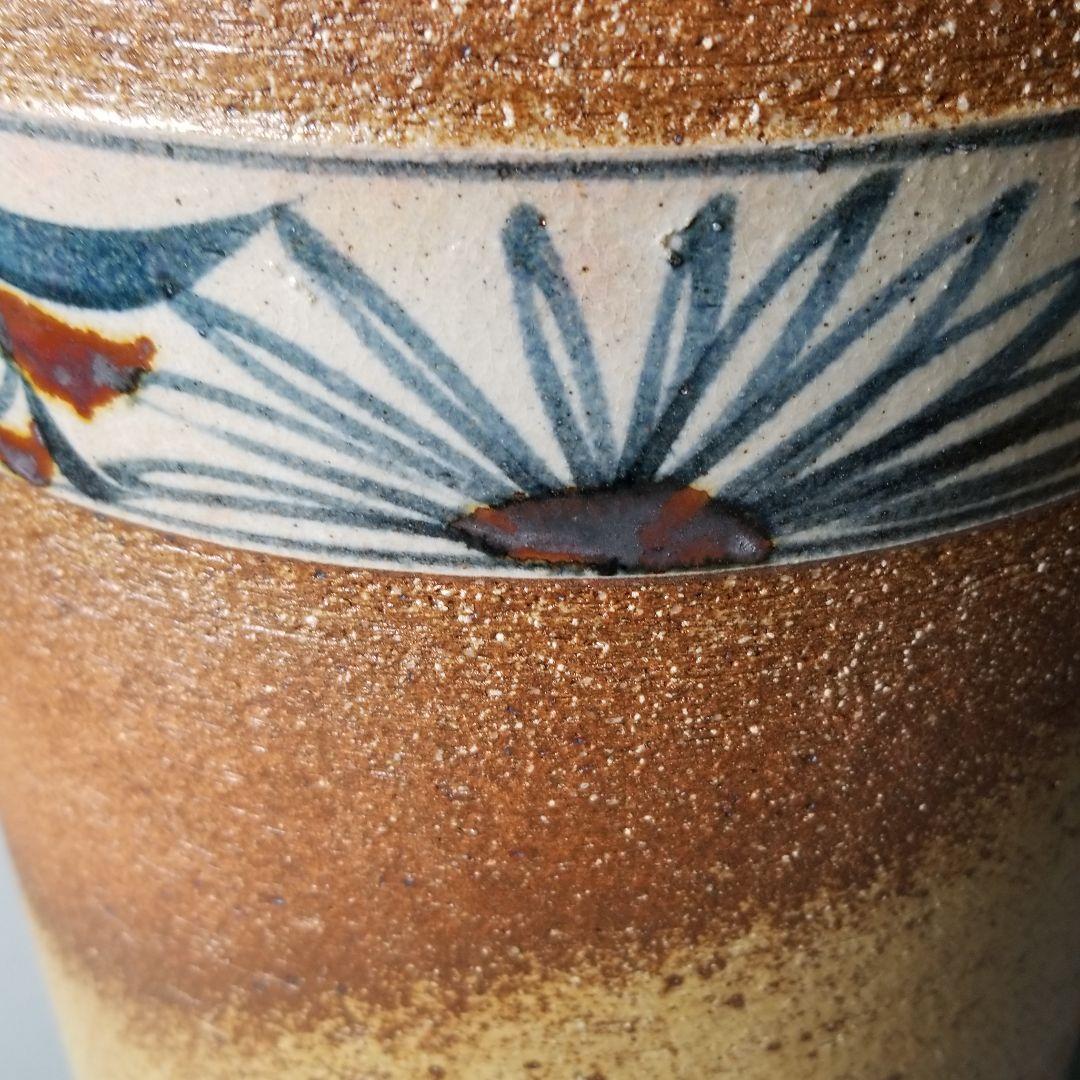 信楽焼傘立て  花絵 高さ４７cm