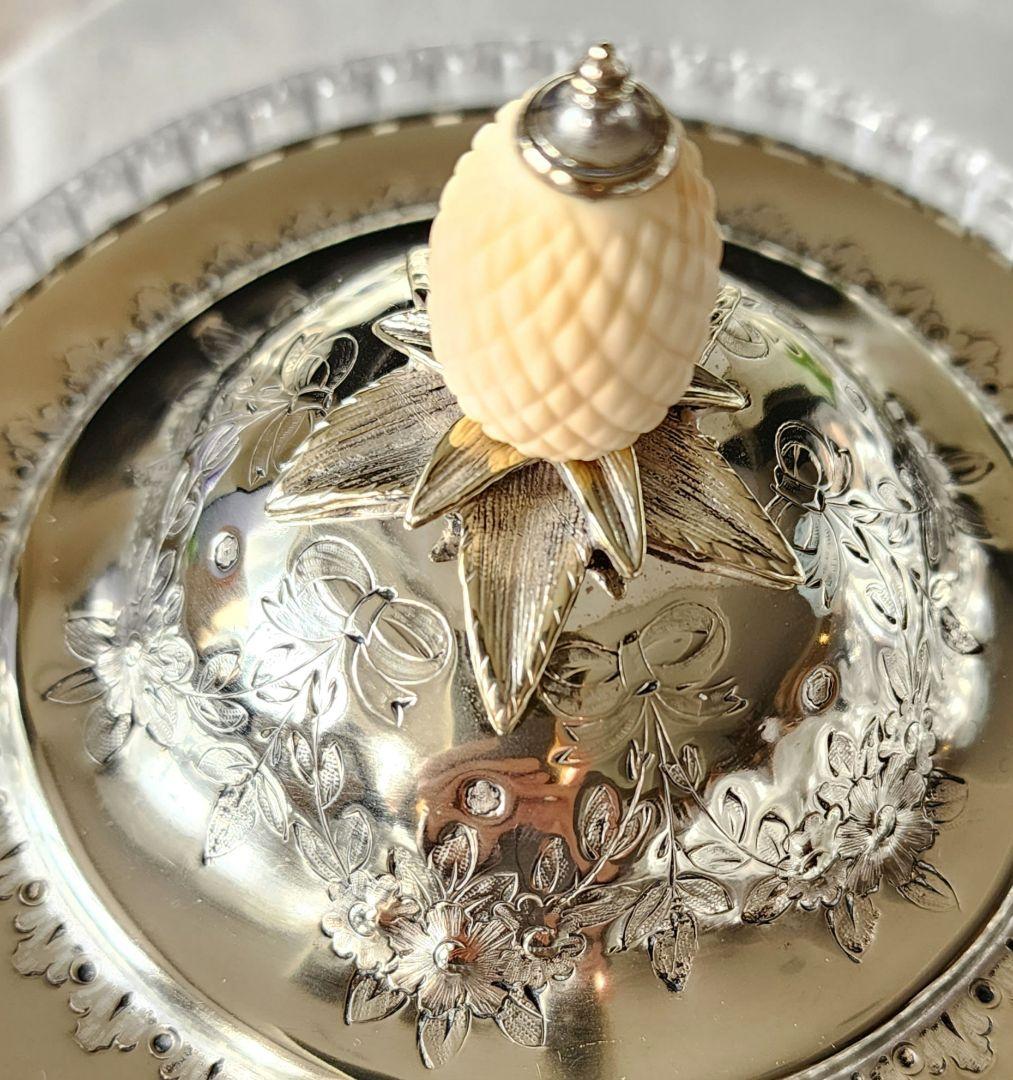 ヴィクトリアン ビスケットボックス ビスケットバレル リボン アンティーク