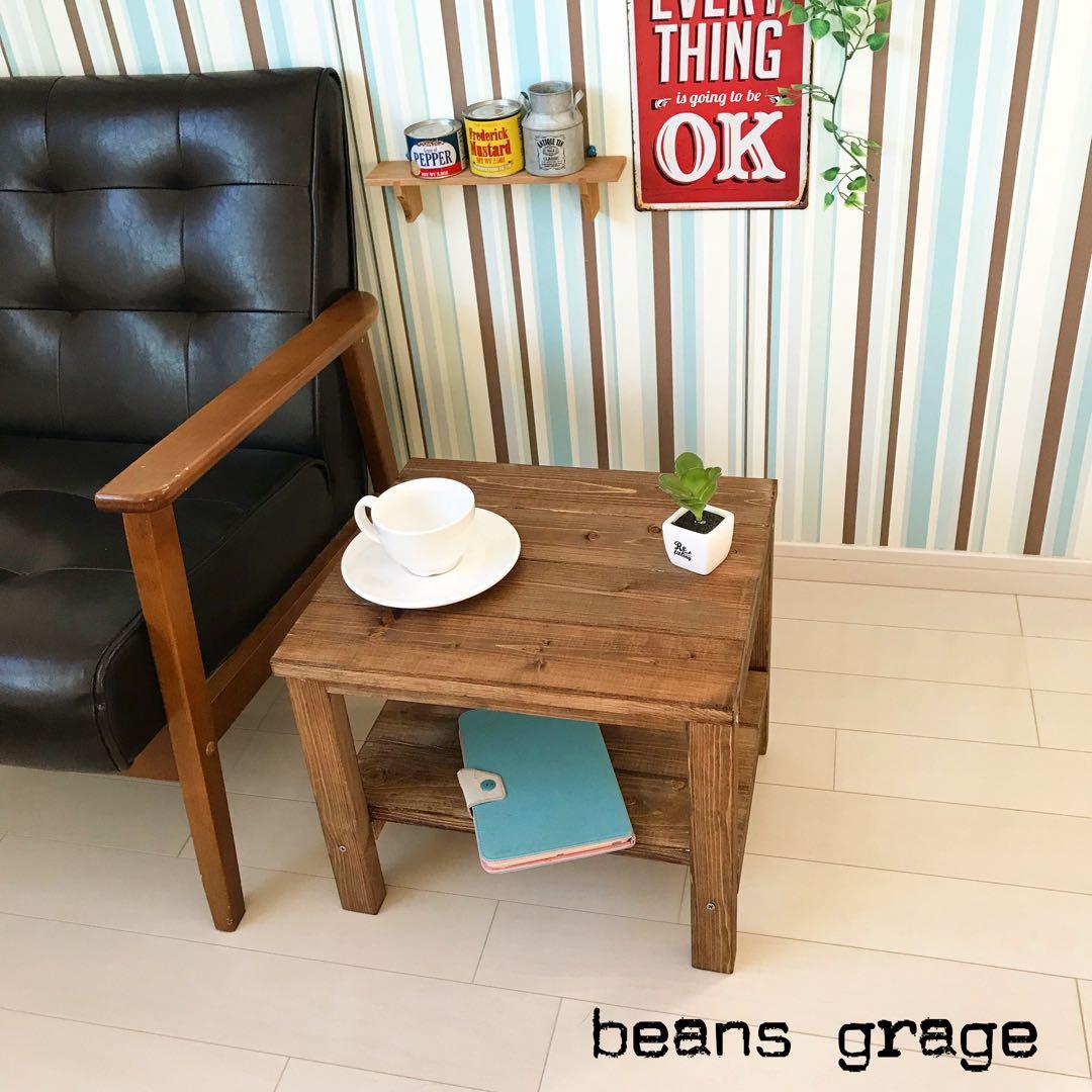 天然木 無垢ローテーブル コーヒーテーブル リビングテーブル 勉強机 棚付き