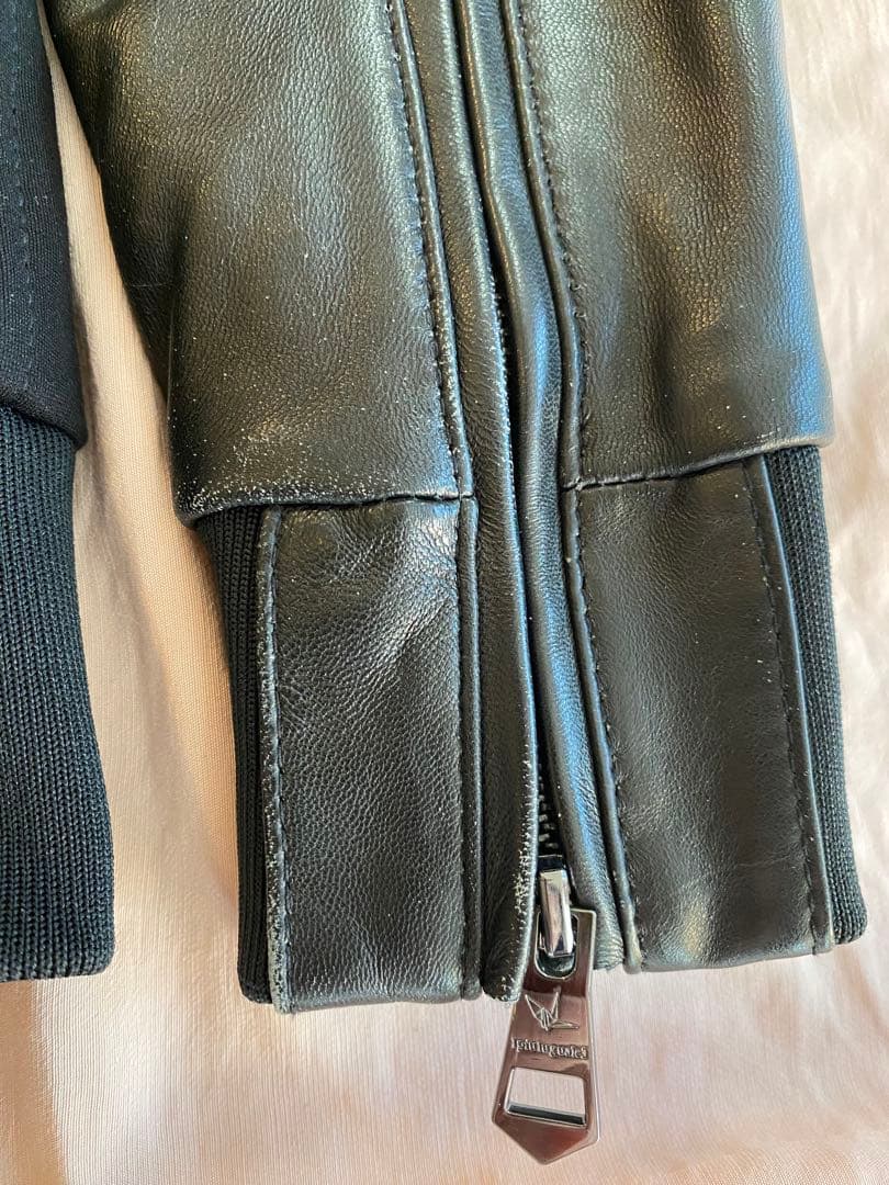 古*堂様 1piu1uguale3 レザー切替 スウェットパーカーセットアップ