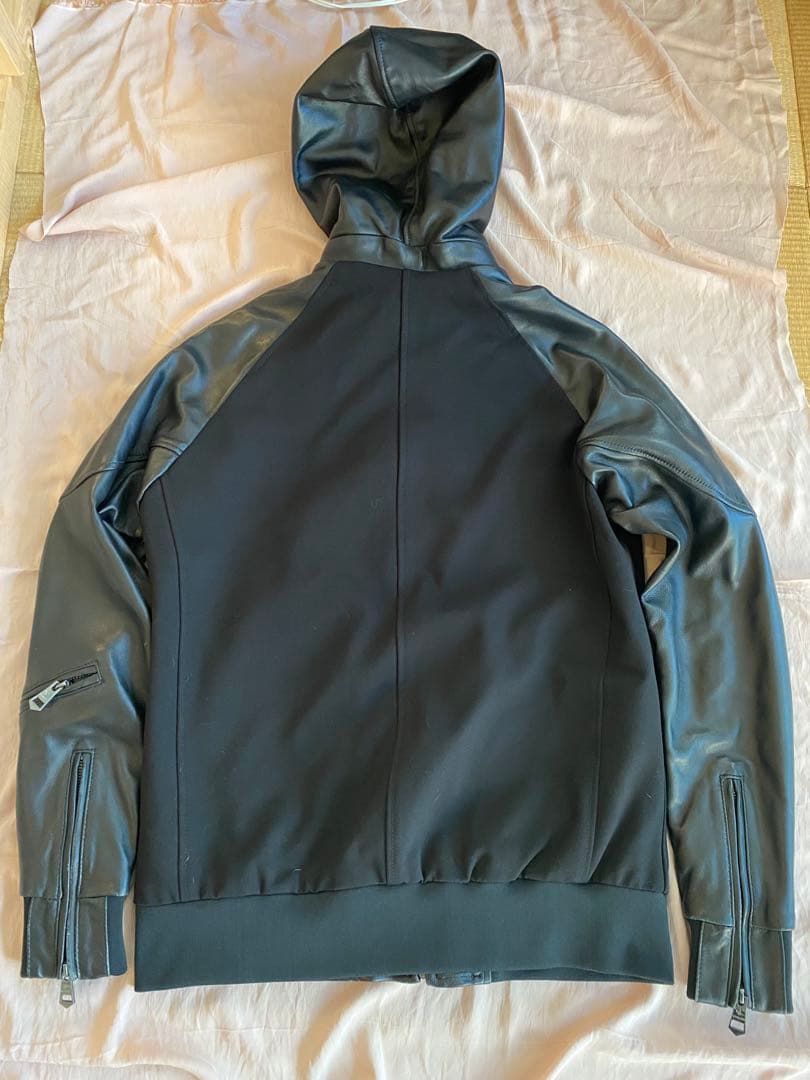 古*堂様 1piu1uguale3 レザー切替 スウェットパーカーセットアップ