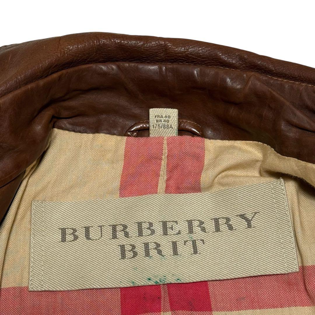 希少 バーバリーブリット レザー トレンチコート レディース US-40M-L