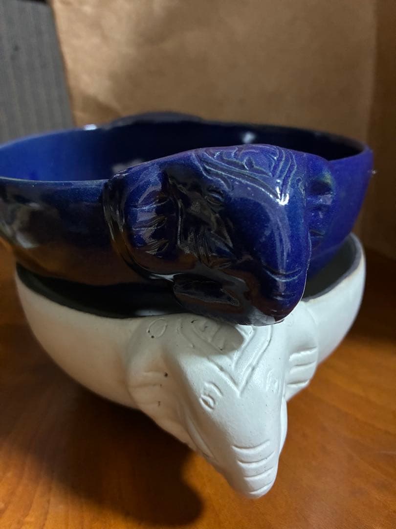 カンボジア直輸入！象の器　2点セット