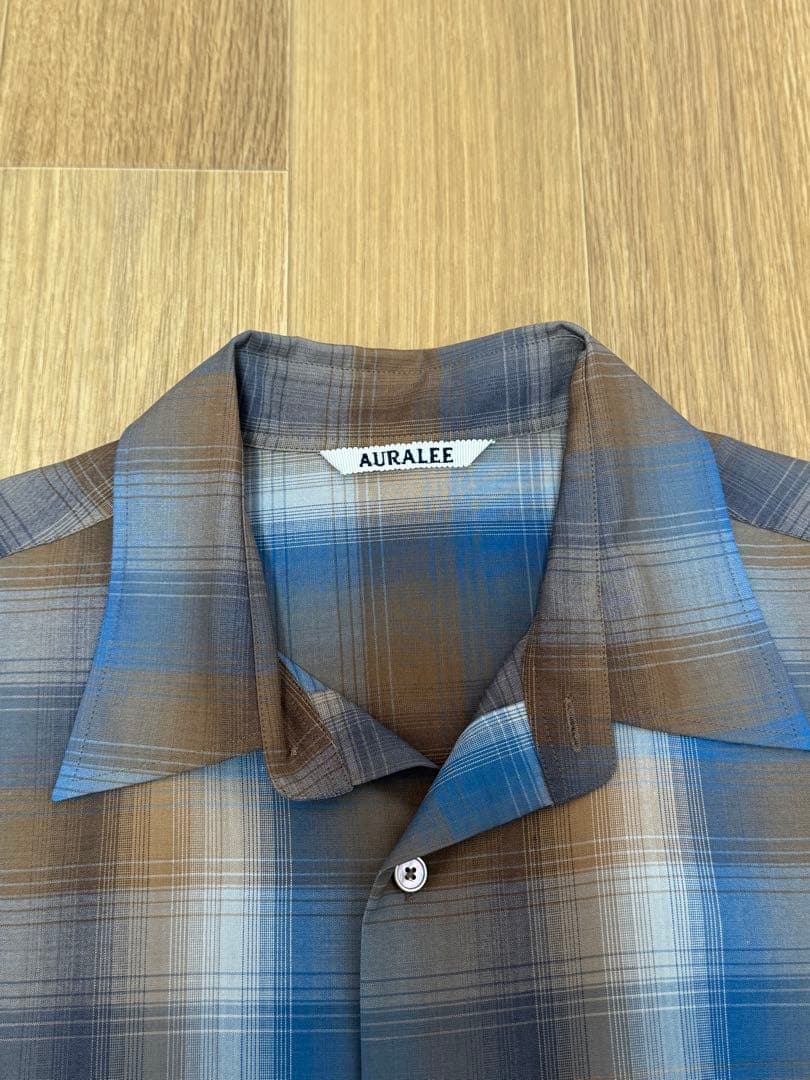 AURALEE チェックシャツ　ブラウン