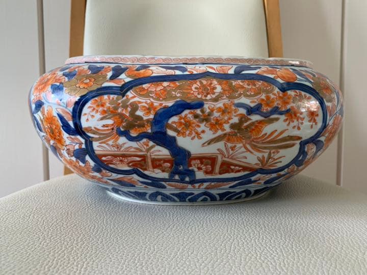 古伊万里 染付　深鉢　金襴手大鉢 色絵染付 中国骨董品