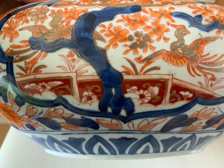 古伊万里 染付　深鉢　金襴手大鉢 色絵染付 中国骨董品