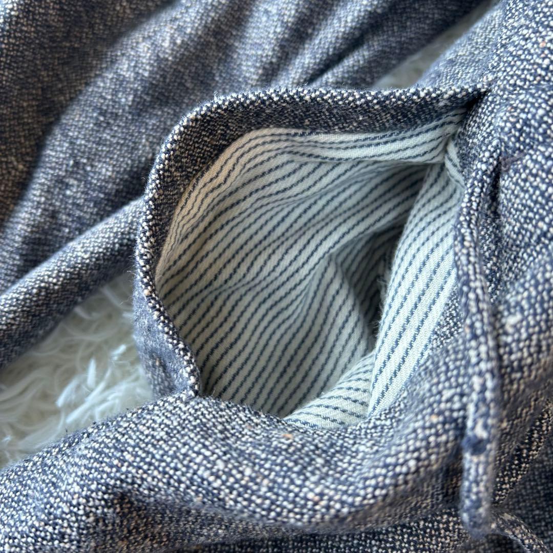 美品　45R DASH 45rpmインディゴツイード　オーガニックコットンコート