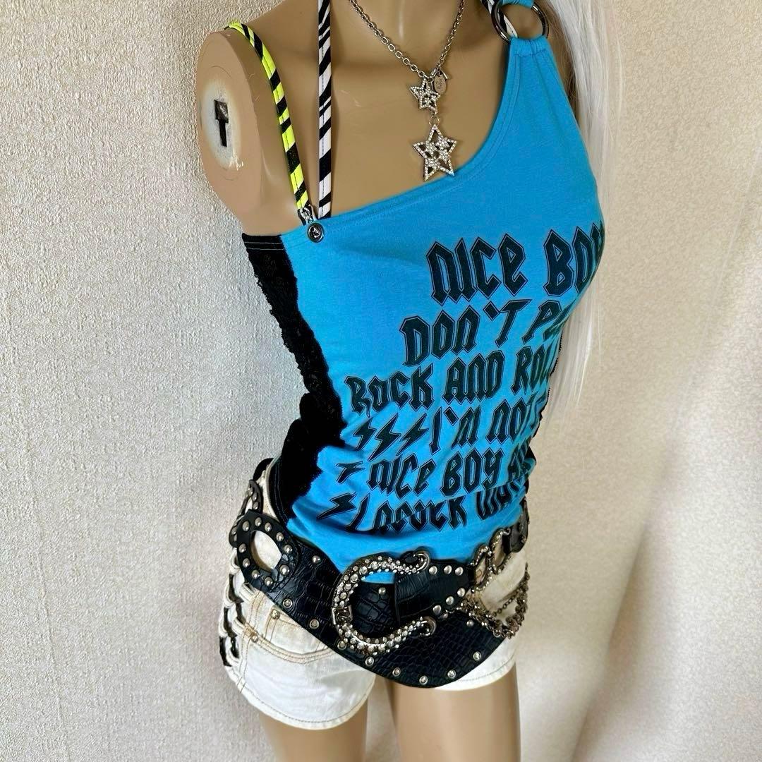 【d.i.a.】ワンショルダーサイドレースリングトップス