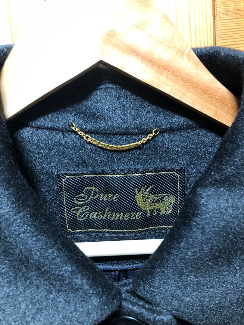 【カシミヤ100%】チャコールグレー ロングコート　13号　新品タグ付き