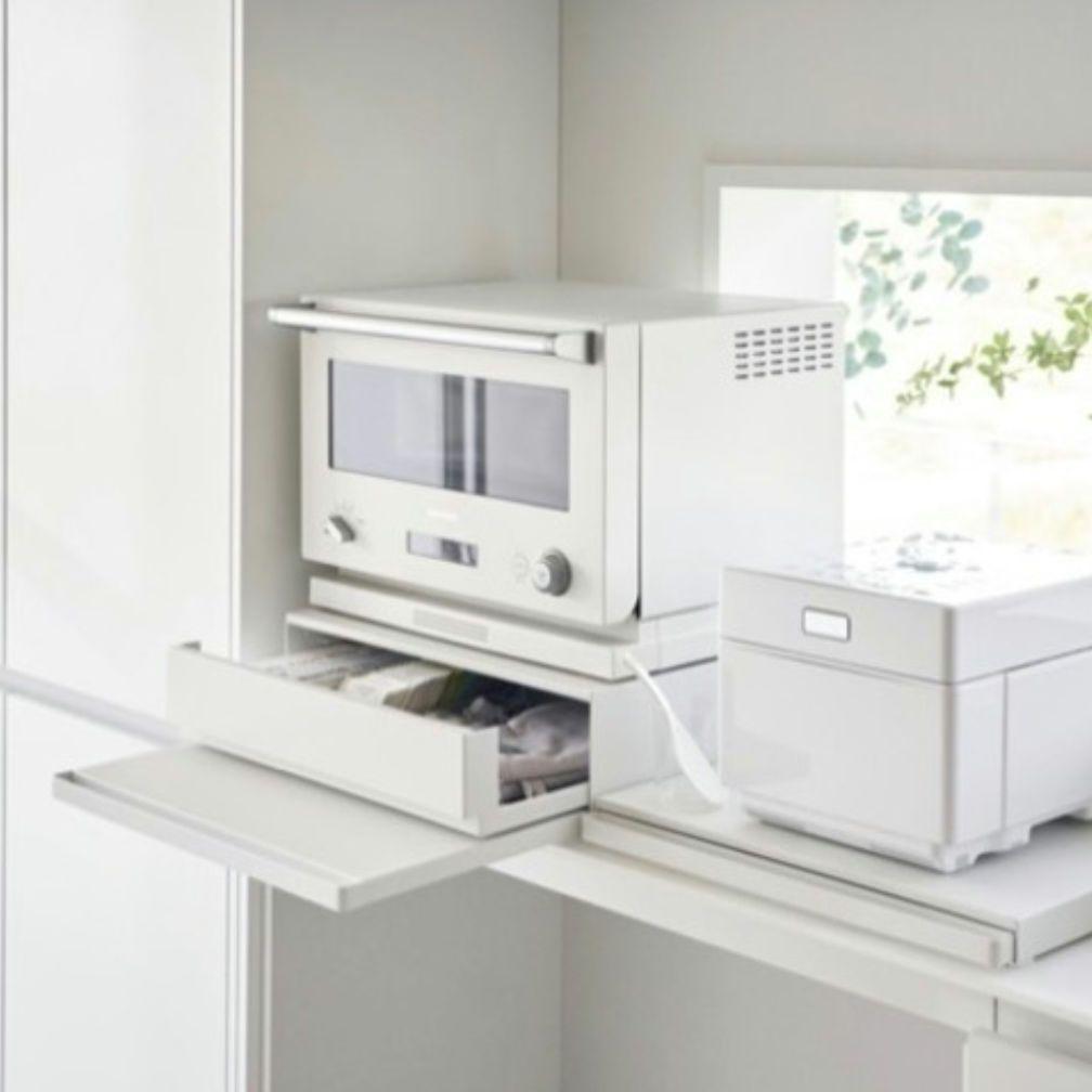 山崎実業　tower レンジ台　レンジ下収納