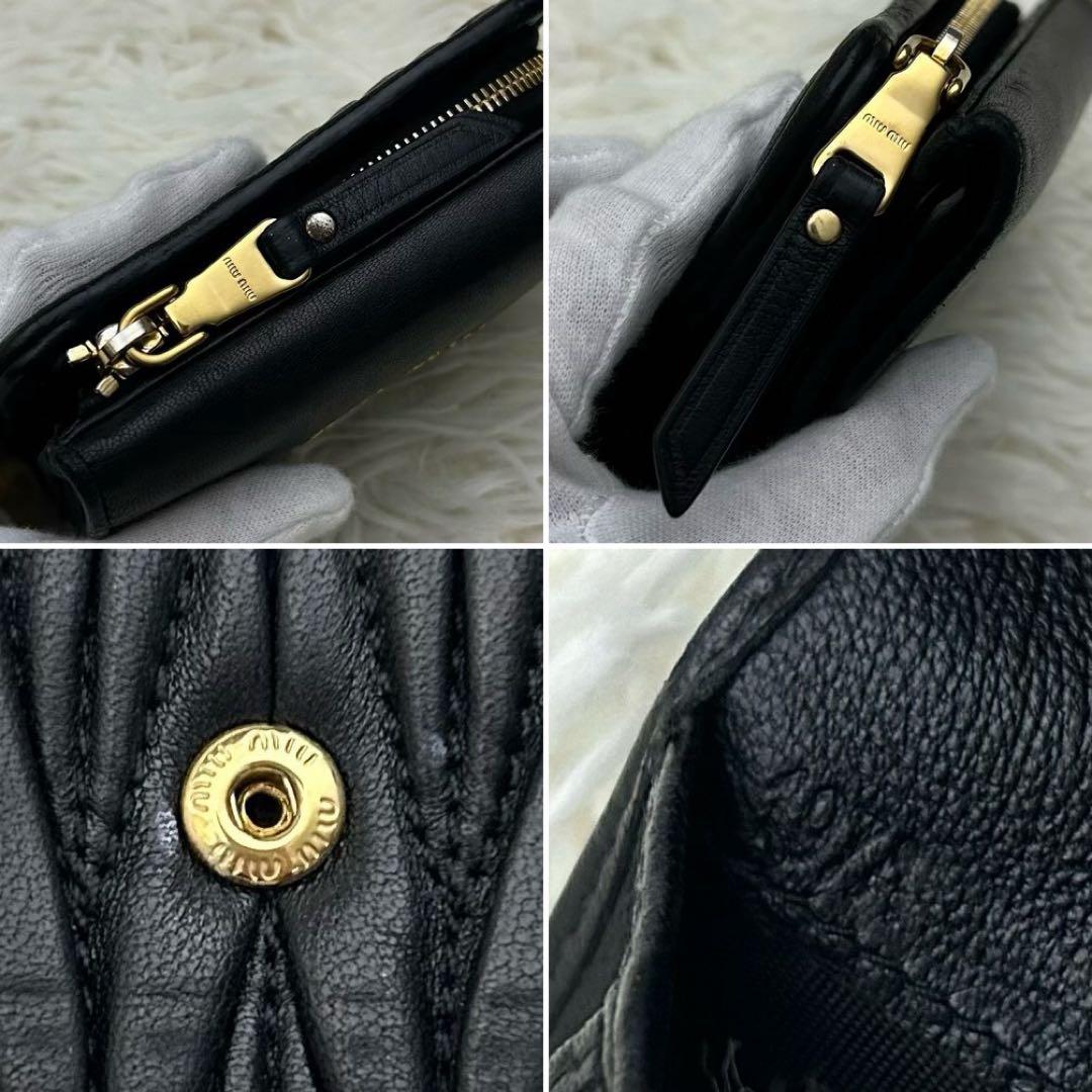 【極美品】ICチップ内蔵 MIUMIU マテラッセ レザー 二つ折り財布