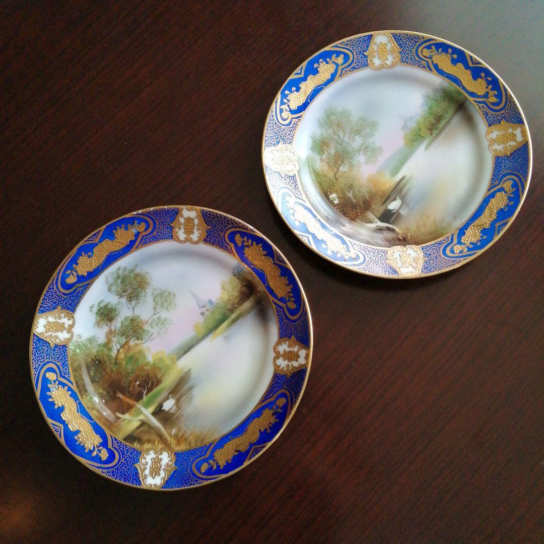 オールドノリタケ　17cmプレート　2枚　1906〜1925年