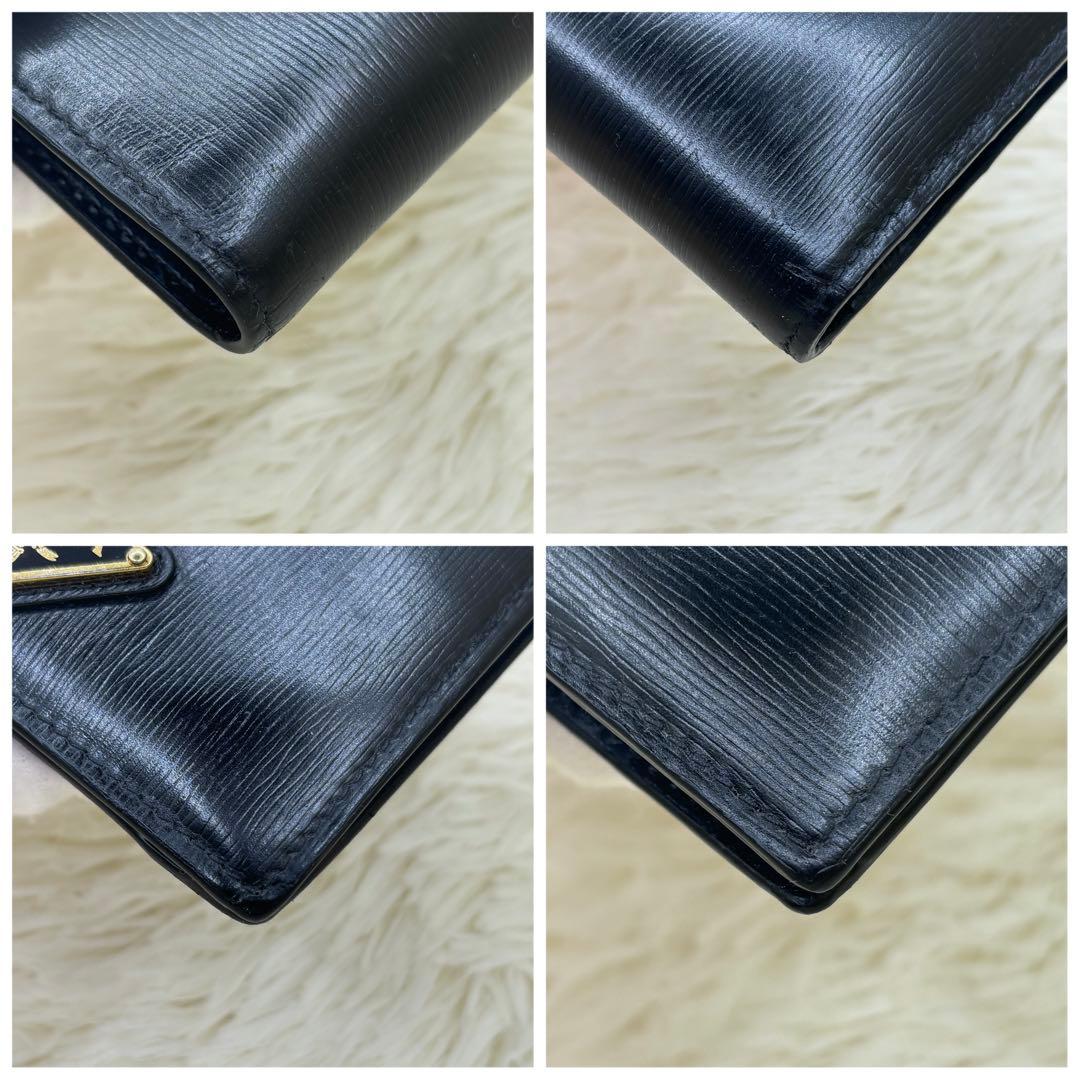 PRADA ヴィッテロムーブ 折り財布 三角ロゴ ゴールド RFID