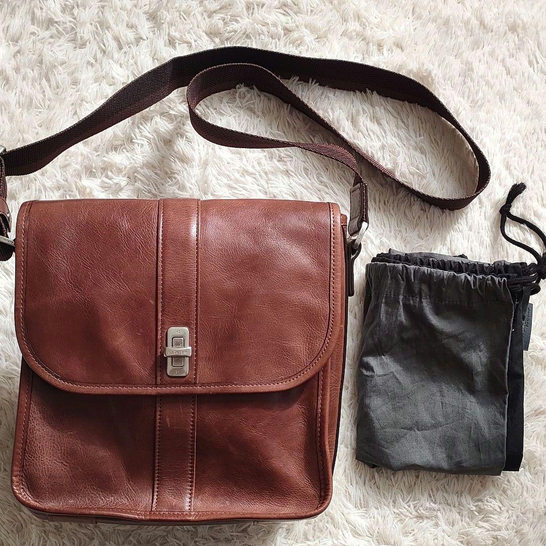 aniary/アニアリ ブラウンレザーショルダーバッグ ターンロック