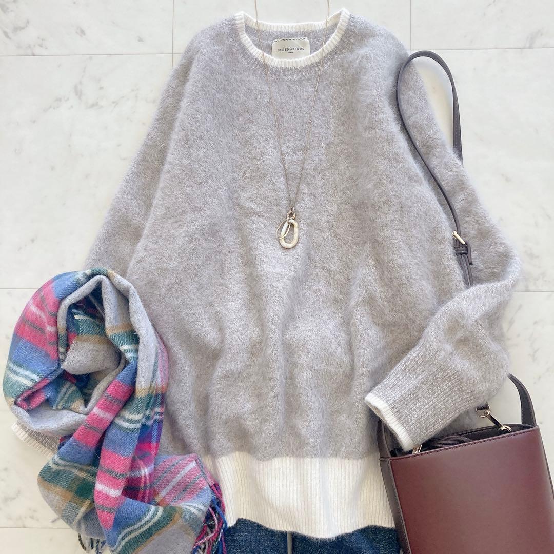 美品　ユナイテッドアローズ　フォックス カシミヤ クルーネックニット