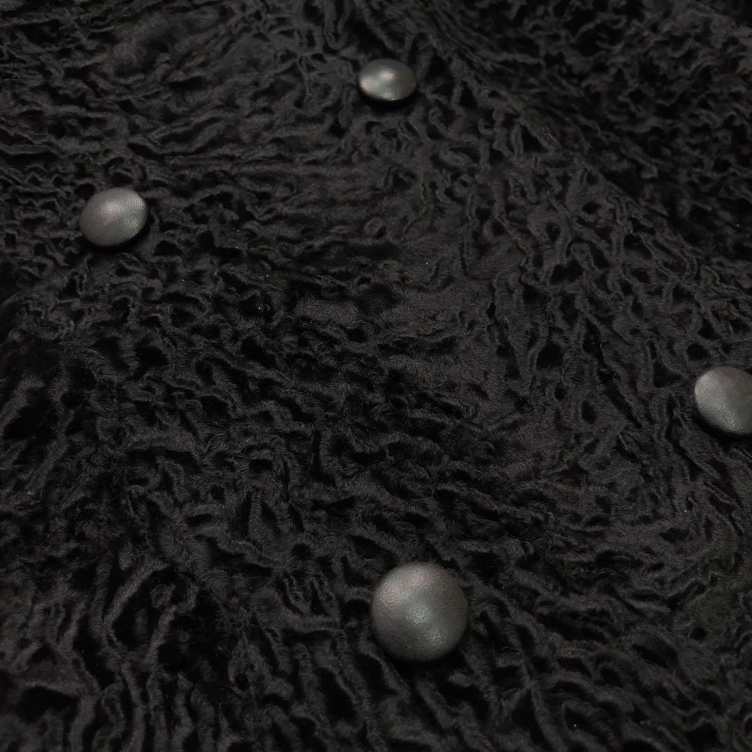 極美品 ERIFORT ペルシャンラム リアルファー ロングコート ブラック M