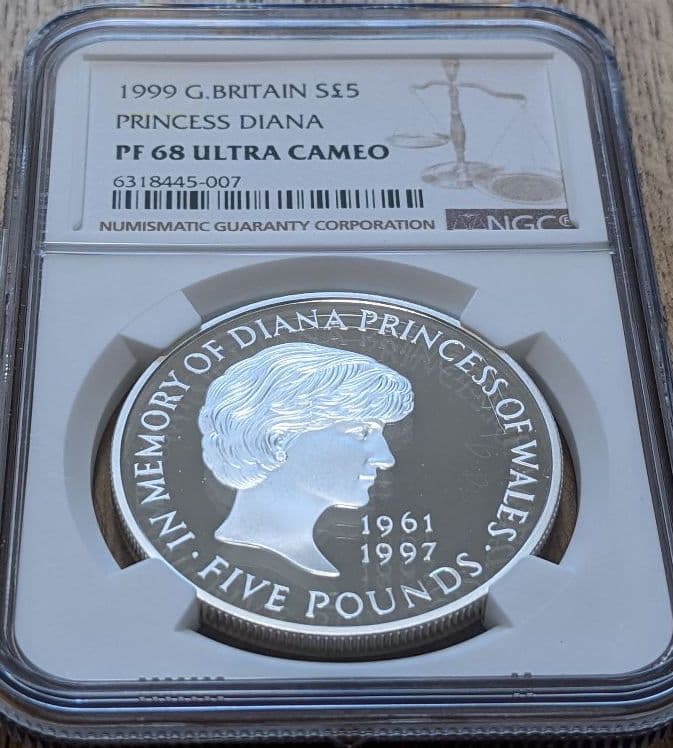 1999年　ダイアナ妃　追悼記念　シルバー　銀貨　NGC　イギリス.