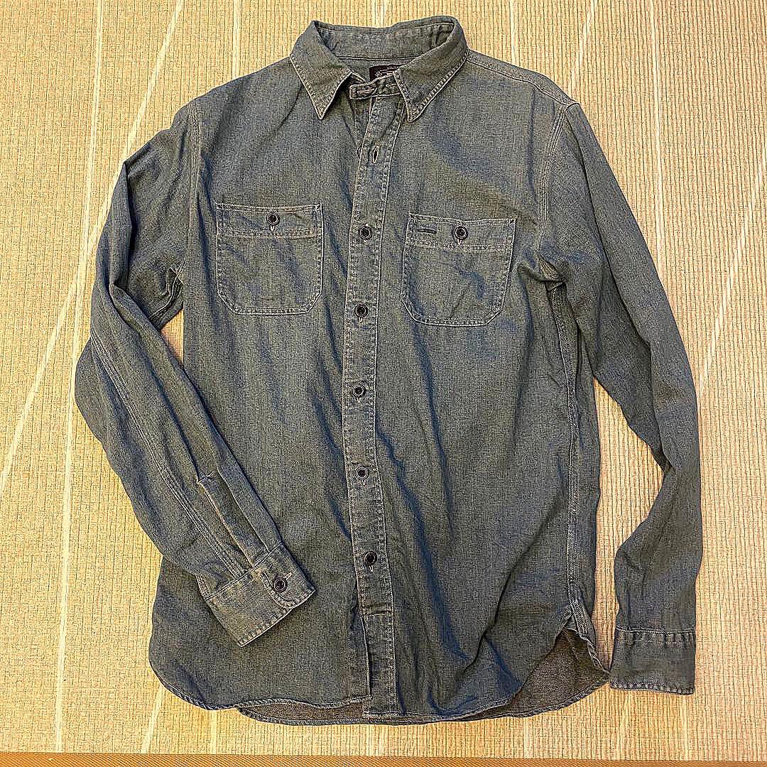 【名作】RRLハドソン シャンブレー ワーク シャツ インディゴ XS
