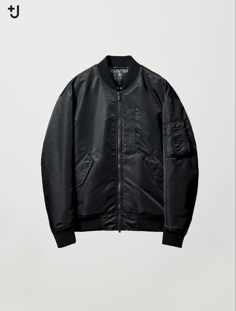UNIQLO +J ハイブリッドダウンオーバーサイズ MA-1 ブラック XL