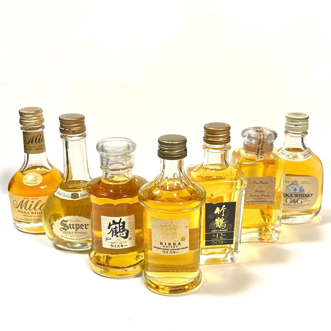 鶴 17年 含む ニッカウイスキー ミニボトル 7本セット ◎2