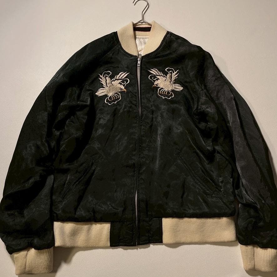 【ティー】花旅楽団 SCRIPT スカジャン リバーシブル 大阪 虎 鷲