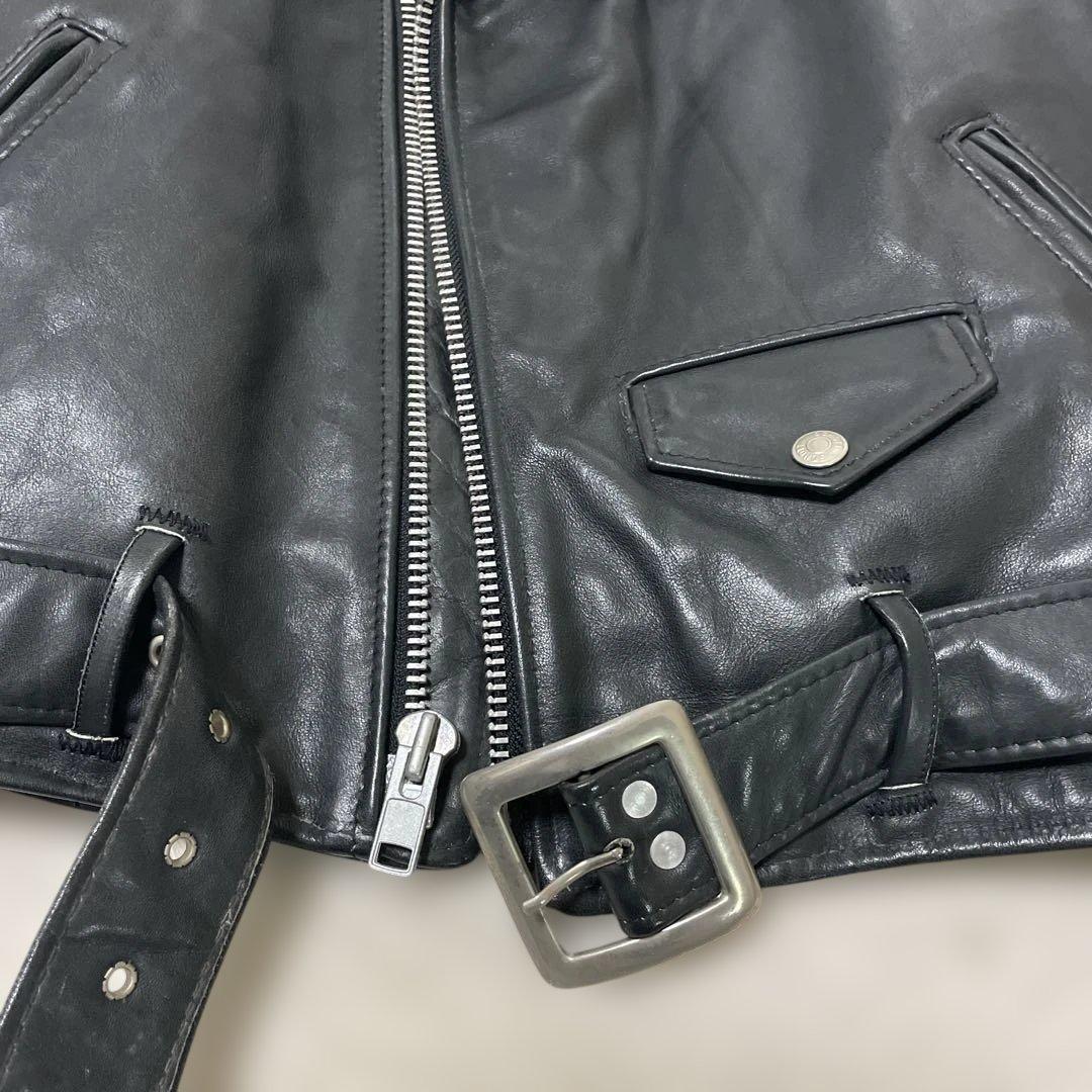 【美品】SCHOTT ダブルライダースジャケット 短丈 キルティング S