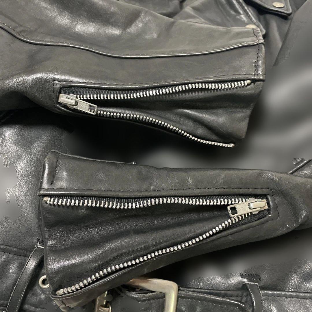 【美品】SCHOTT ダブルライダースジャケット 短丈 キルティング S