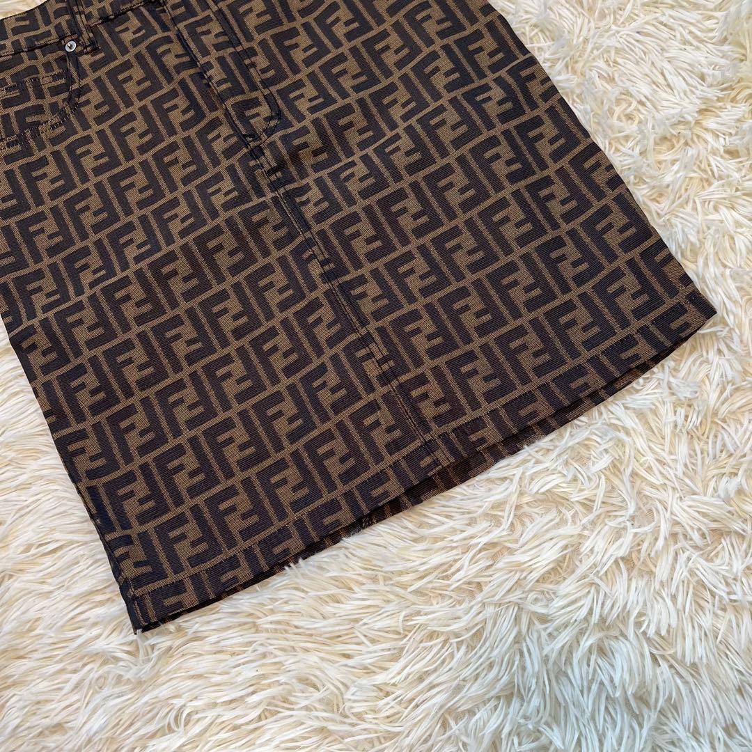 【未使用に近い】フェンディ タイトスカート ズッカ柄 30インチ