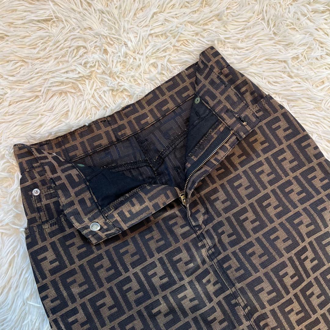 【未使用に近い】フェンディ タイトスカート ズッカ柄 30インチ