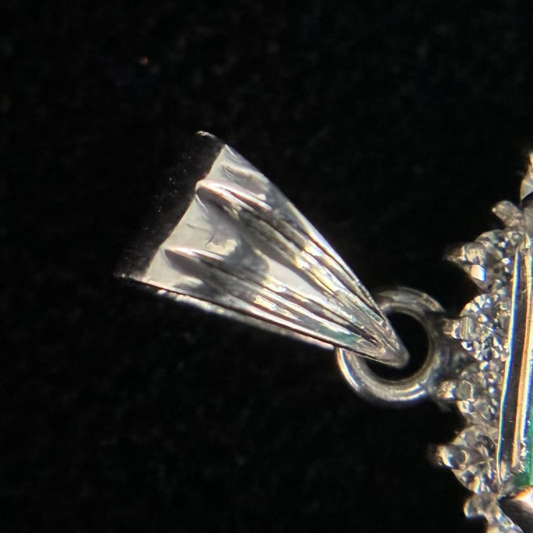 Pt900 2ct+エメラルド ダイヤモンド ペンダント