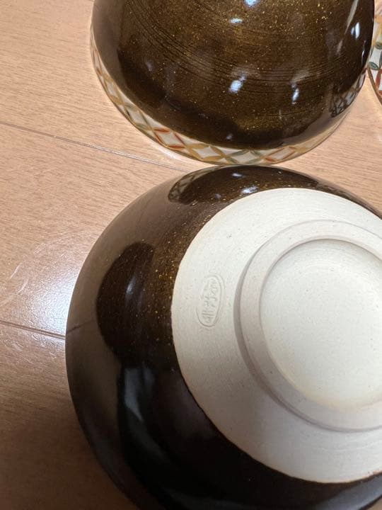 657 清栄寺窯 杉田祥平　天目色絵七宝画　茶碗　9客　未使用　　　有田焼