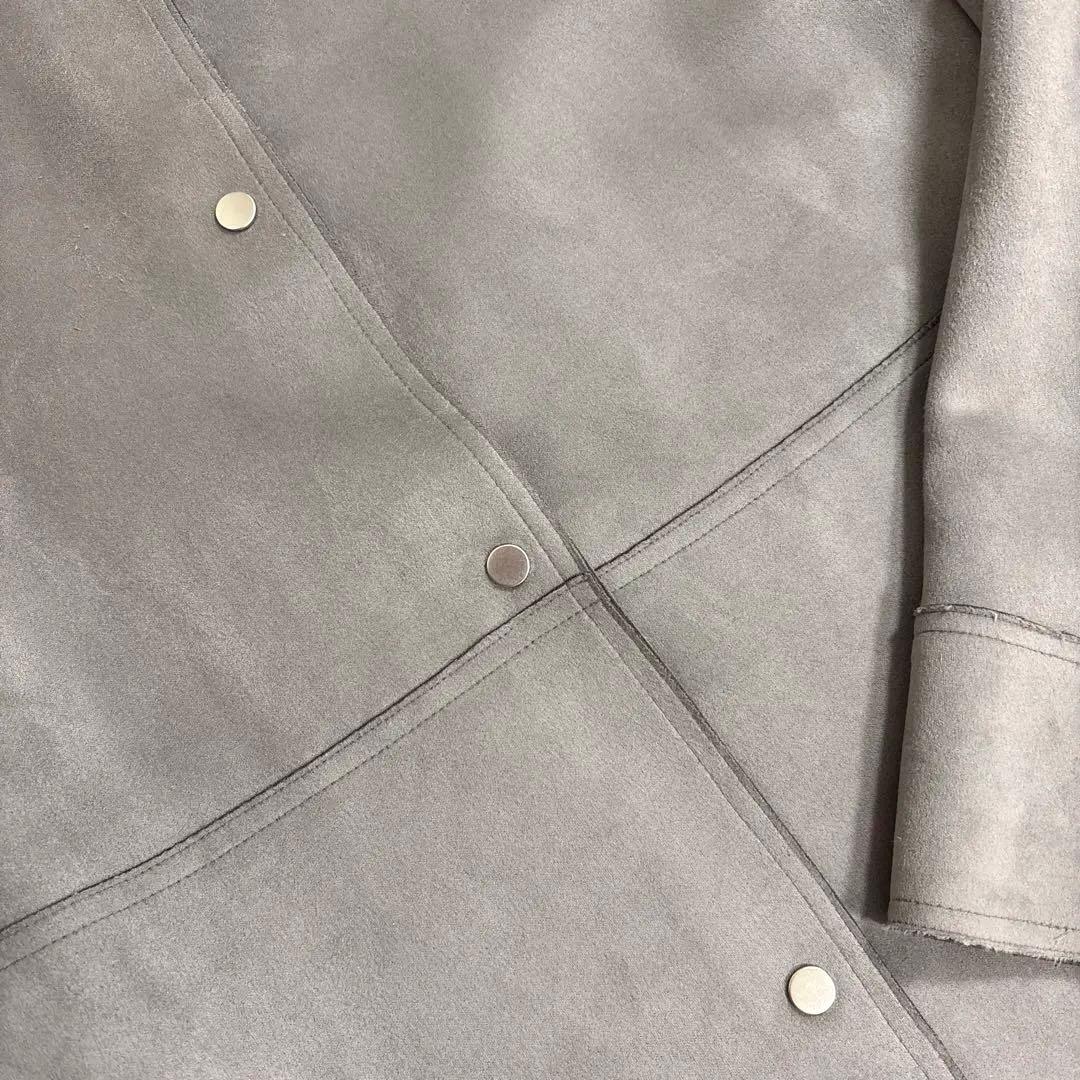 MICHEL  フェイクスウェードノーカラーコート/洗える