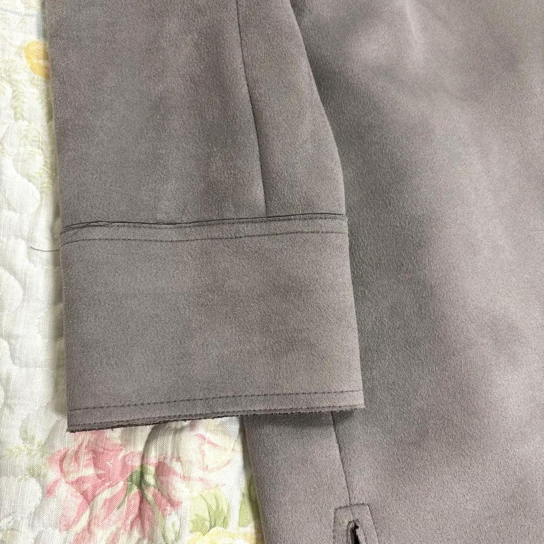 MICHEL  フェイクスウェードノーカラーコート/洗える