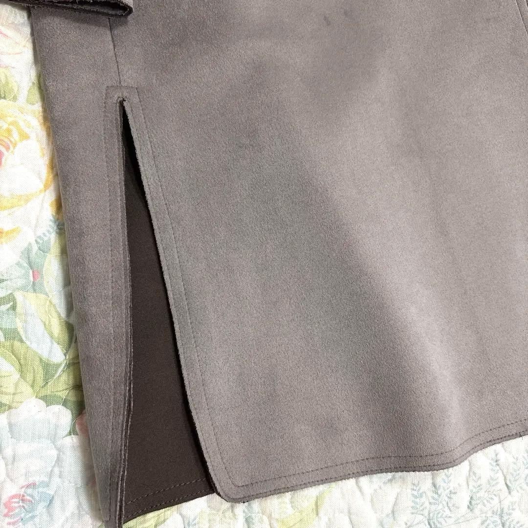 MICHEL  フェイクスウェードノーカラーコート/洗える