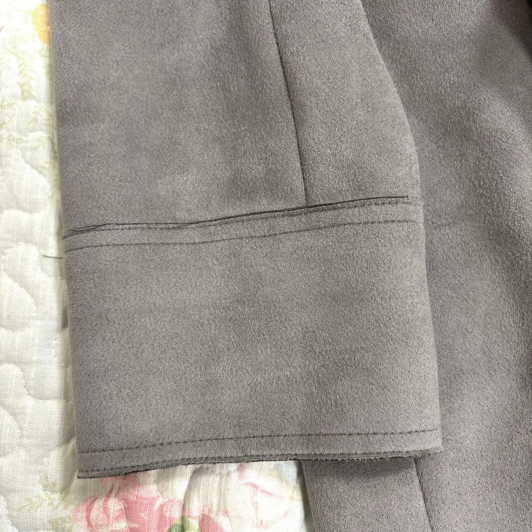 MICHEL  フェイクスウェードノーカラーコート/洗える