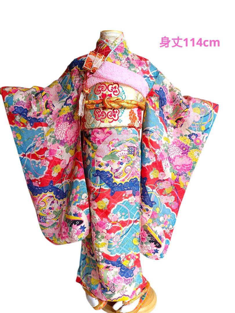 専用です☆アンティークカラフル模様の着物