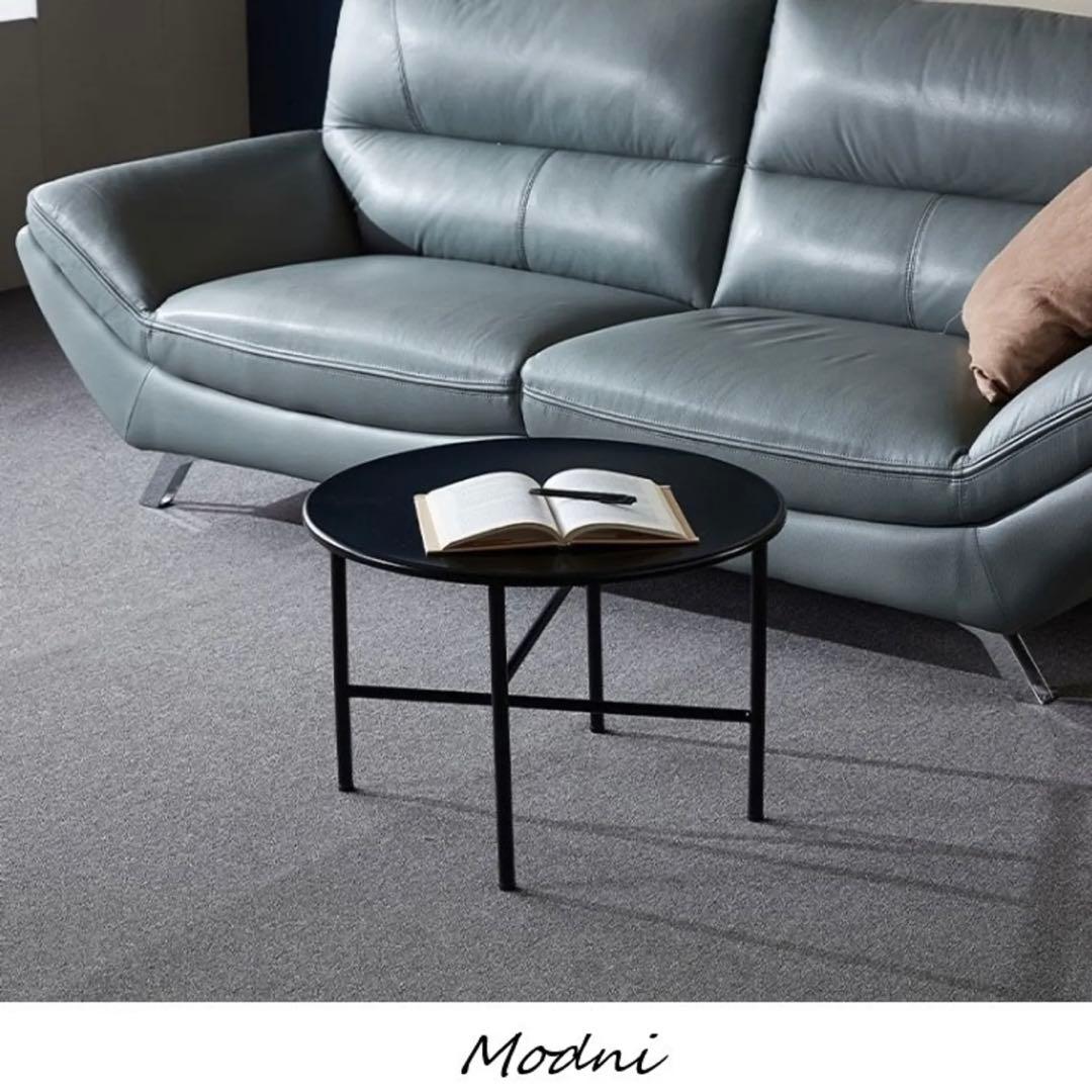 韓国家具 ラウンドテーブル コーヒーテーブル 60cm ブラック