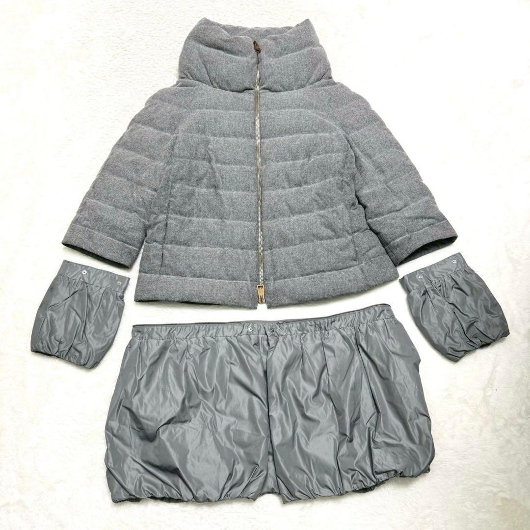 HERNO ヘルノ 異素材切替 ダウンコート イタリア製 袖・裾取り外し可 44